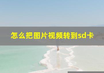 怎么把图片视频转到sd卡