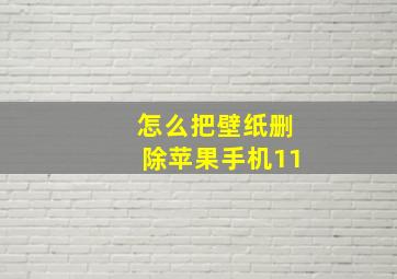 怎么把壁纸删除苹果手机11