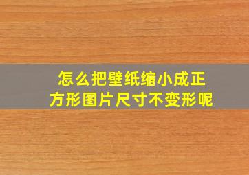 怎么把壁纸缩小成正方形图片尺寸不变形呢