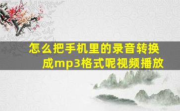 怎么把手机里的录音转换成mp3格式呢视频播放