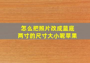 怎么把照片改成蓝底两寸的尺寸大小呢苹果