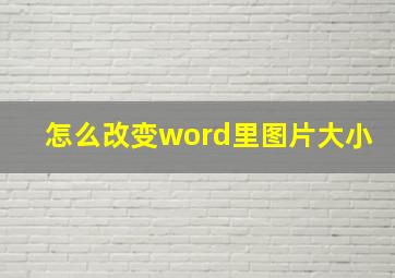 怎么改变word里图片大小