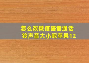 怎么改微信语音通话铃声音大小呢苹果12