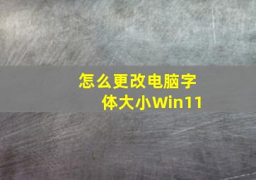 怎么更改电脑字体大小Win11