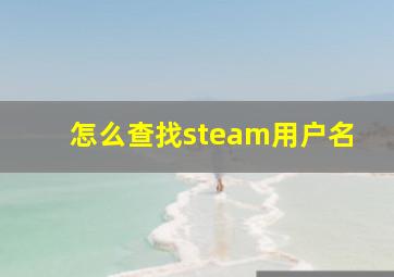 怎么查找steam用户名