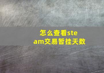 怎么查看steam交易暂挂天数