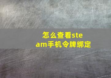 怎么查看steam手机令牌绑定