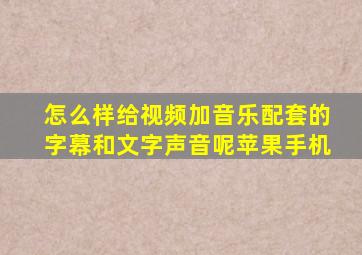 怎么样给视频加音乐配套的字幕和文字声音呢苹果手机