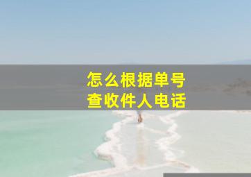 怎么根据单号查收件人电话