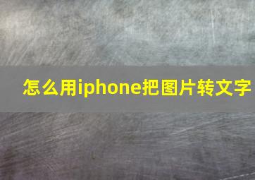 怎么用iphone把图片转文字