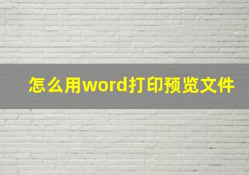 怎么用word打印预览文件