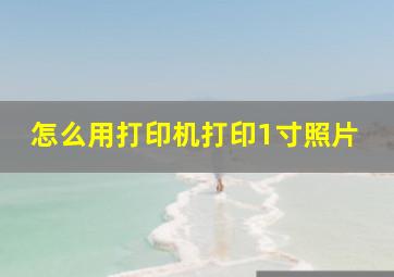 怎么用打印机打印1寸照片