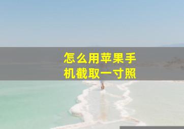 怎么用苹果手机截取一寸照