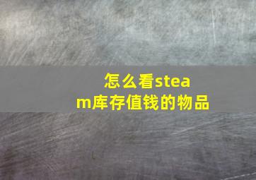 怎么看steam库存值钱的物品