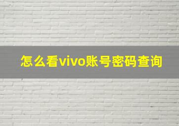 怎么看vivo账号密码查询