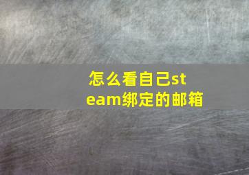 怎么看自己steam绑定的邮箱