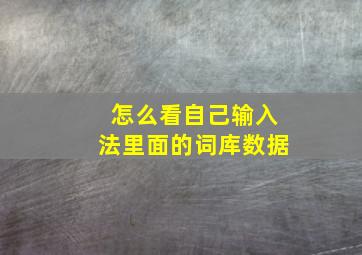 怎么看自己输入法里面的词库数据