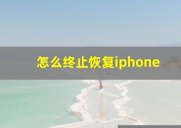 怎么终止恢复iphone