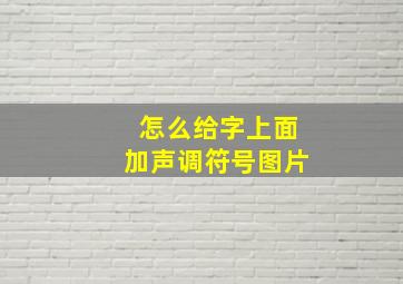 怎么给字上面加声调符号图片