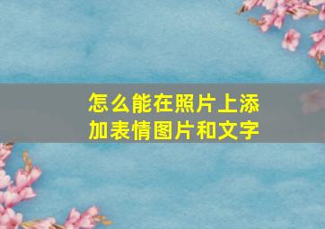 怎么能在照片上添加表情图片和文字