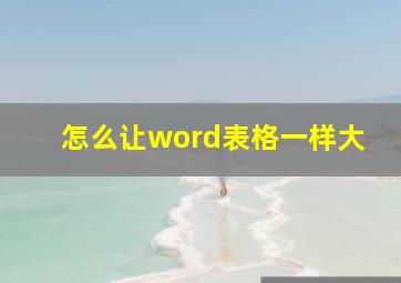 怎么让word表格一样大