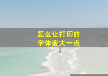 怎么让打印的字体变大一点