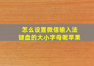 怎么设置微信输入法键盘的大小字母呢苹果