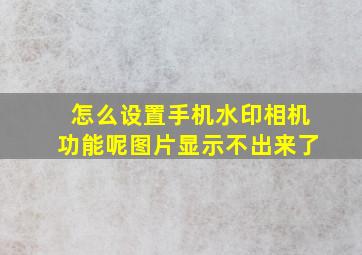 怎么设置手机水印相机功能呢图片显示不出来了