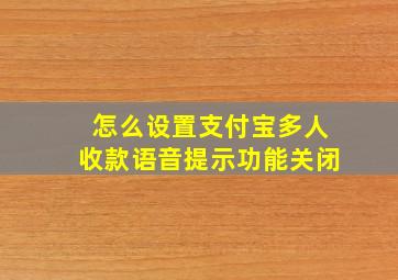 怎么设置支付宝多人收款语音提示功能关闭