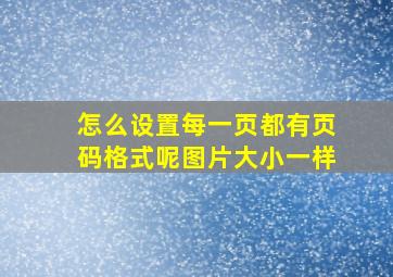 怎么设置每一页都有页码格式呢图片大小一样