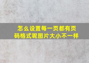 怎么设置每一页都有页码格式呢图片大小不一样