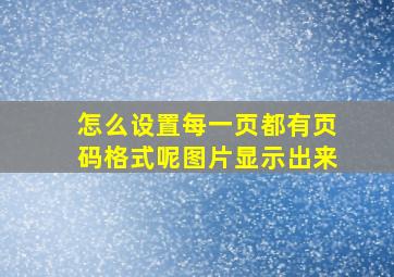 怎么设置每一页都有页码格式呢图片显示出来