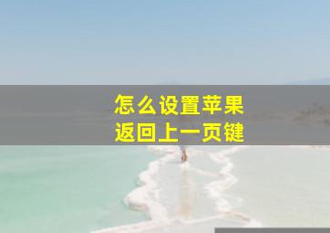 怎么设置苹果返回上一页键