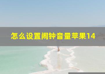 怎么设置闹钟音量苹果14