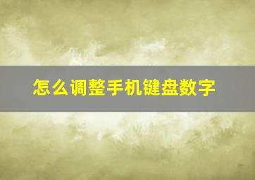 怎么调整手机键盘数字