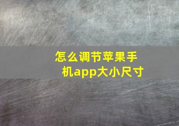 怎么调节苹果手机app大小尺寸