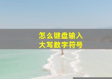 怎么键盘输入大写数字符号