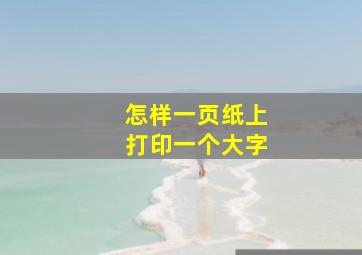 怎样一页纸上打印一个大字