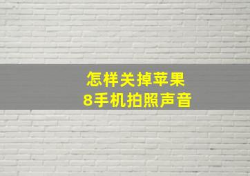 怎样关掉苹果8手机拍照声音