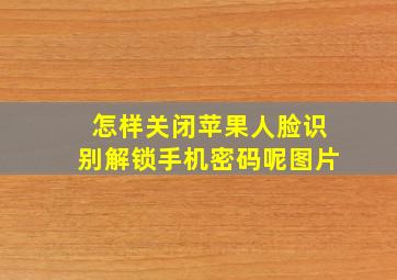 怎样关闭苹果人脸识别解锁手机密码呢图片