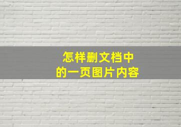 怎样删文档中的一页图片内容