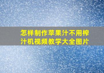 怎样制作苹果汁不用榨汁机视频教学大全图片