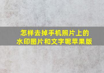 怎样去掉手机照片上的水印图片和文字呢苹果版