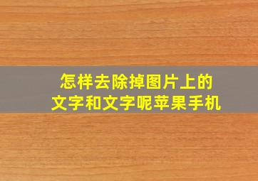 怎样去除掉图片上的文字和文字呢苹果手机