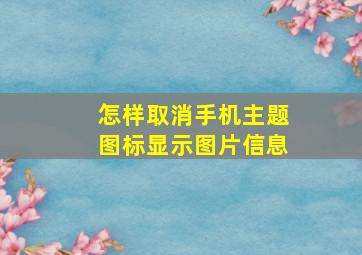 怎样取消手机主题图标显示图片信息