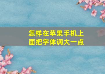 怎样在苹果手机上面把字体调大一点