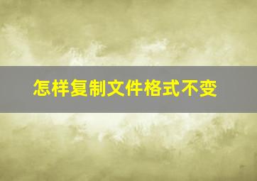 怎样复制文件格式不变