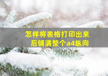 怎样将表格打印出来后铺满整个a4纵向