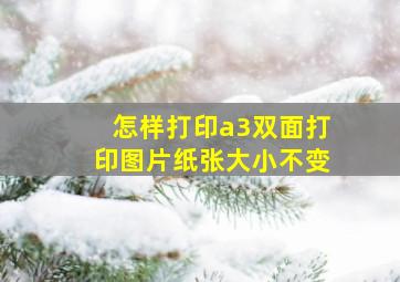 怎样打印a3双面打印图片纸张大小不变