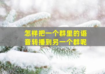 怎样把一个群里的语音转播到另一个群呢